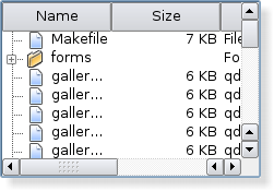 Screenshot of a Plastique style tree widget
